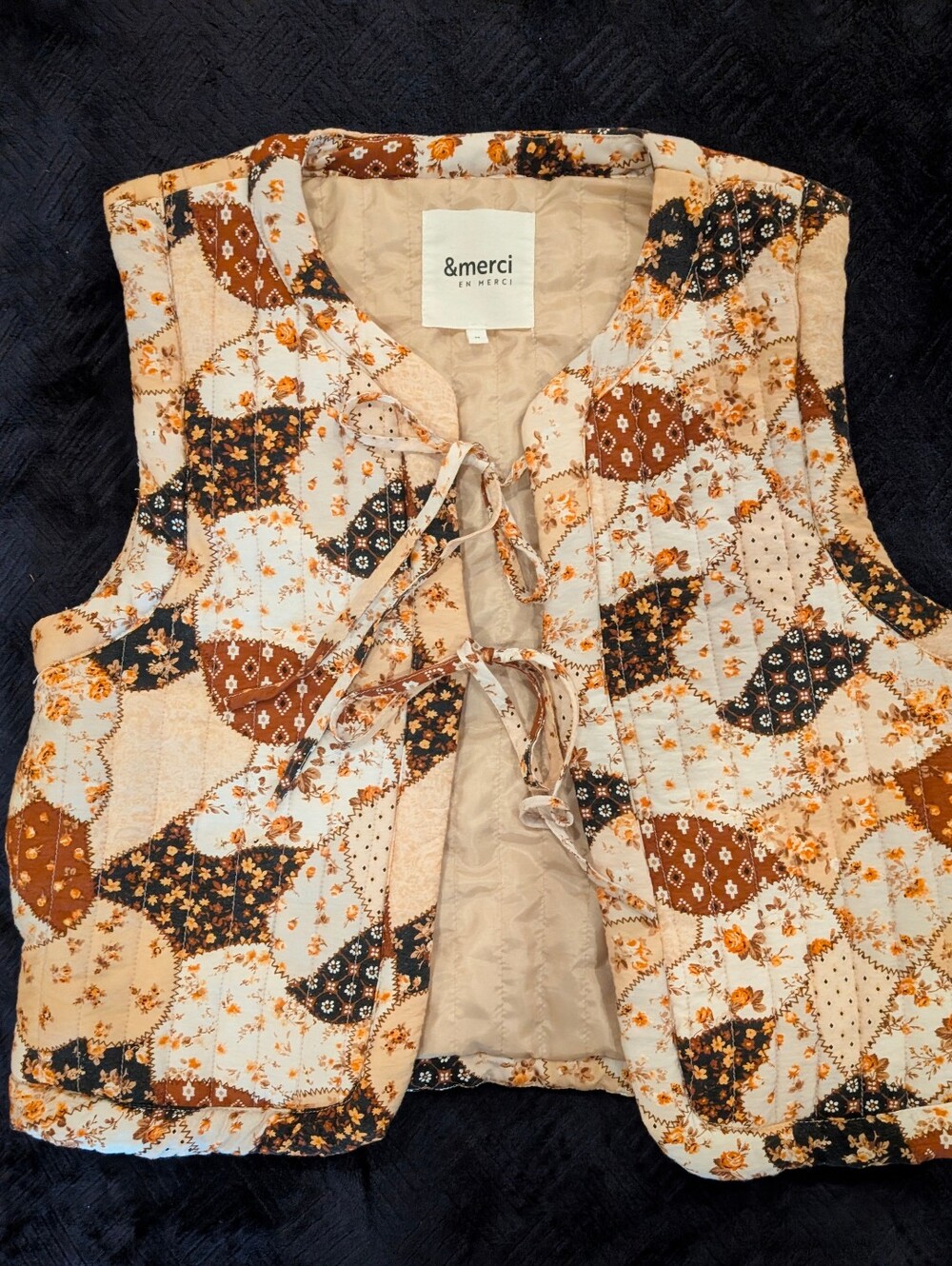 &merci Patchwork Quilted Vest in Medium